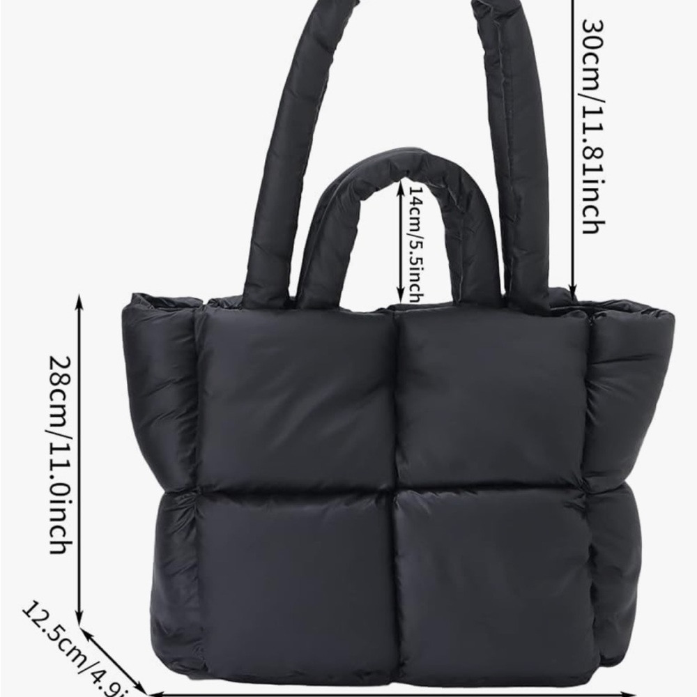 Black Puffer Tote Bag - Picture 8 of 8